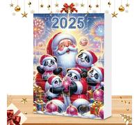 Calendario 'Avvento | Addobbo Natalizio Panda 2D | 24 Pendenti Conto Alla Rovescia per Maniglia Porta Calza Regalo Tradizione Holiday