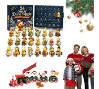 Calendario Avvento Anatra, Conto Alla Rovescia 24 Giorni Statue Anatre 3D | Compartimentos Sorpresa Numerados 24 Figuras Pato Amarillo Ropa Variada Decoración Estante Escritorio Festiva
