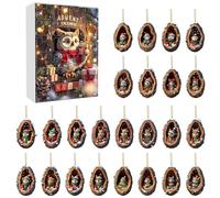 Calendario Avvento Bambina Ornamenti per la casa a forma di gufo di Natale 2D,calendario dell'avvento per le vacanze Natale,albero,ornamenti a forma gufo 2D,set decorazioni l'albero (24