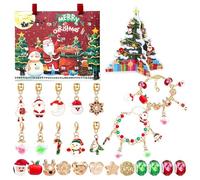 Calendario 'Avvento Braccialetti Di Natale | Calendario Del Conto Alla Rovescia 2025 Con 24 Braccialetti Per Bambini - Materiali Per Creare Gioielli Festivi Per Bambini Adolescenti Principianti E Fest