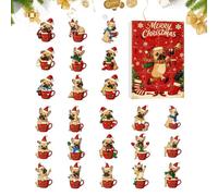 Calendario 'Avvento | Calendario a Tema Cani in Acrilico Divertente per 24 Giorni - Natalizio Simpatico per Cani | Per Le Feste Natalizie Casa E Famiglia Regalo