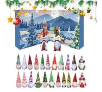 Calendario 'Avvento | Calendario 'Avvento 24 Giorni con Kit Figurine Gnomi e Conto alla Rovescia - Decorazione Per Famiglie Adulti Bambini Ragazzi