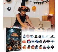 Calendario 'Avvento, calendario del conto alla rovescia di Halloween, scatola per conto alla rovescia con statuette, figure horror da collezione di bambole spaventose, 24 pezzi, ornamenti, per