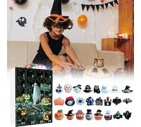 Calendario 'Avvento, calendario del conto alla rovescia di Halloween, scatola per conto alla rovescia con statuette, figure horror da collezione di bambole spaventose, 24 pezzi, ornamenti, per