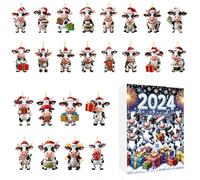 Calendario 'Avvento con 24 porte, con, decorazione per conto alla rovescia, in acrilico 2D, per insegnanti, membri della comunità familiare, aule, giovani, eventi scolastici