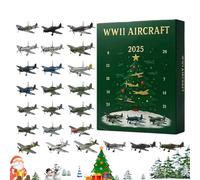 Calendario 'avvento con aerei della seconda guerra mondiale, 24 giorni, calendario natalizio con 24 mini uccelli da guerra, in acrilico, per bambini, uomini, vacanze, albero, mensola