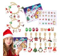 Calendario 'Avvento con braccialetto, Calendario 'Avvento con braccialetto con ciondoli | Bracciale con calendario per il conto alla rovescia di Natale | Kit per realizzare braccialetti, braccialetti