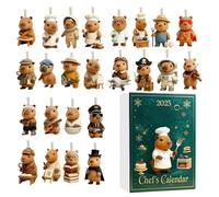 Calendario 'Avvento con ciondoli in acrilico 2D | Capibara Giocattolo dell'Avvento 24 giorni per decorazione, specchietto retrovisore auto, imbottitura calzini