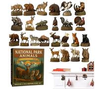 Calendario 'Avvento Con Conto Alla Rovescia - Decorazione In Acrilico 2D | 24 Giorni Decorazioni per Albero con Animali dei Parchi Nazionali - Per Casa Parete Inverno Finestra Festa Celebrazione