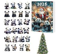 Calendario 'Avvento con conto alla rovescia, giocattolo 2D a forma di panda per l'avvento | Calendario decorativo 2025 con ciondoli per feste invernali, calza della Befana, zaino retrovisore per