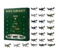 Calendario 'Avvento con conto alla rovescia per aerei, calendario natalizio di 24 giorni, include 24 aerei da combattimento in miniatura, per collezionisti di modelli, amanti della storia