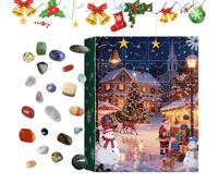 Calendario 'Avvento Con Cristalli E Gemme Per Natale | Collezione Di 24 Gemme Naturali Per Le Vacanze | Avvento Di Natale Per Bambini | Per Festa Del Ringraziamento Vacanza Compleanno Feste Uffici Cas