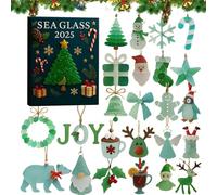 Calendario 'Avvento Con Decorazioni Per L'Albero Di Natale | Collezione Di Pendenti Blu A Due Dimensioni,24 Giorni Decorazioni Natalizie In Confezione Multiple | Per Collezione Casa Posto Di Lavoro Ma