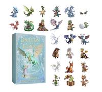 Calendario 'Avvento con drago | 24 giorni in acrilico 2D - ornamenti natalizi - conto alla rovescia - per il giorno del Ringraziamento, feste, uffici, casa, camera, porte, alberi, scuola