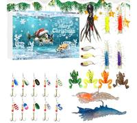 Calendario 'Avvento Con Esche Da - Attrezzature Per In Acqua Salata | Calendario Conto Alla Rovescia Per Esche Natalizie Per Natale | Per tori Uomini Ragazzi Padre Lago Fiume Stagno