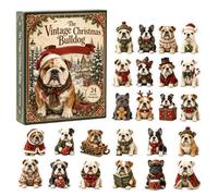 Calendario 'Avvento con ornamenti a tema cane 24 pezzi decorativi retrò 2D | Calendario conto alla rovescia di Natale per bambini per compleanno uffici casa stanza scuola