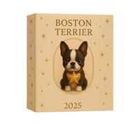 Calendario Avvento Con Ornamenti Boston Terrier Natalizi,24 Giorni Decorazione Carina In Acrilico 2D | Decorazione Per Albero Di Natale - Per Ringraziamento Vacanza Compleanno Uffici