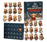 Calendario 'Avvento con Ornamenti Decorazione Acrilica 2D Riutilizzabile 24 | Figure Acriliche di Mucche per Calendario Avvento per Amanti degli Animali, Albero, Finestra, , Giardino