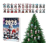 Calendario 'Avvento Con Ornamenti Di Panda - Decorazione In Acrilico Con Motivo Panda, Ciondoli Natalizi Sospesi | 24 Giorni Di Animali Ornamenti Per Albero Di Natale, Porta, Finestra, Ba