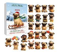 Calendario 'Avvento con ornamenti natalizi - per feste 2D per vacanze invernali | Calendario a tema cucciolo per l'avvento | Per amanti degli animali domestici adulti