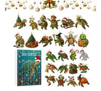 Calendario 'Avvento Con Pendenti Natalizi | 24 Giorni Da Collezione 2D - Calendario Avvento Con Pendenti Tartaruga Marina - Per Albero Finestra Parete Amici Adulti Adolescenti Amanti Degli Animali Bam