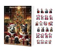 Calendario 'Avvento Con Pendenti Natalizi | Decorazione Acrilico 2D Panda per Specchietto Retrovisore | Calendario Conto Alla Rovescia 2024 da 24 Giorni con Pendenti Animali per Decorazioni Albero