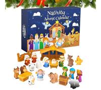 Calendario 'Avvento con presepe, decorazioni per la casa con presepe, conto alla rovescia di Natale con la storia di Gesù, per cameretta dei bambini, soggiorno, aula, ufficio, chiesa, scaffale