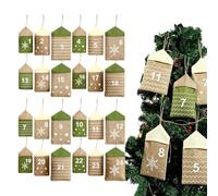 Calendario 'Avvento con Sacchetti di Iuta 24 Giorni Sacchetti Richiudibili | Advent Burlap Pouches per Casa Ufficio Aula Festa Mensola Negozio Parrocchia