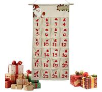 Calendario 'Avvento Con Tasche Supporto Riutilizzabile Countdown 24 Giorni | Calendario 'Avvento Da Appendere Per Porta Mensola Ingresso Cameretta Decorazione Aula Feste Cappello di Babbo Natale