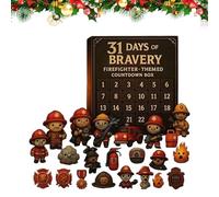 Calendario 'avvento Conteggio Alla Rovescia - Calendario 'avvento 2025 Per Vigili Del Fuoco A 31 Giorni,Ciondoli Piccoli Per Borsa Zaino Natale Bambini Ragazzi Adulti Camini Alberi Finestre