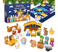 Calendario Avvento Conto Alla Rovescia | 2025 Piccola Decorazione Per La Casa | Calendario Conto Alla Rovescia con Figure Religiose | Per Camera Bambini Soggiorno Aula Ufficio Chiesa Scaffale Scrivani