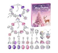 Calendario 'Avvento Conto Alla Rovescia | Calendario 'Avvento Bambino - Kit di creazione di gioielli 24 giorni Bracciali per Ragazze Donne Adolescenti