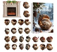 Calendario 'Avvento Conto alla Rovescia Ghianda Foresta in Acrilico 2D | Countdown per Natale con Figure di Animali Ghianda Per Albero Finestra Mensola Libreria Collezionisti Ragazze IO
