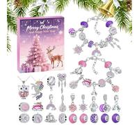 Calendario 'Avvento Conto Alla Rovesta,Avvento di Natale | Kit Di Creazione Gioielli 24 Giorni Braccialetti Per Ragazze Donne Adolescenti