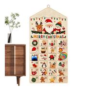 Calendario 'Avvento Countdown Natale 24 Tasche Riutilizzabili e Riempibili | Calendario Countdown Buon Natale da Parete per Caramelle Cioccolato Snack Soggiorno Festa Studio