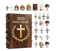 Calendario 'Avvento Cristiano | Pendenti 2D In Acrilico A Tema Gesù E Fede,24 Giorni Di Decorazioni Per La Natività 2025 - Uomo Nonni Amici Giovani Chiesa Decorazione Casa Albero