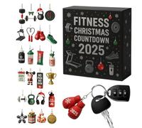 Calendario 'Avvento,Decorazione 2D in Acrilico per l'Avvento,24 Giorni Attrezzatura Fitness Decorazione Albero di Natale - Per Le Feste e Vacanze Invernali Casa Palestra Finestra Parete