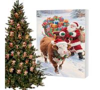 Calendario 'Avvento - Decorazione Acrilica 2D Highland,Calendario Di Natale Per Il Conto Alla Rovescia Da 24 Giorni Con Ornamenti Highland Cow | Per Rami Degli Alberi Davanzali Parete Porta Finestra a
