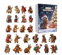 Calendario Avvento,Decorazione Capibara in Acrilico 2D | Decorazione Conto Alla Rovescia Natalizia 24 Giorni,Per Eventi Stagionali Per La Casa Per Tutta La Famiglia
