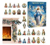Calendario 'Avvento | Decorazioni Natalizie 2D In Acrilico 2025 | Calendario Pendente Madonna Maria per le Feste,Per Feste Compleanno Fedeli Collezionisti Albero Festa