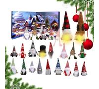 Calendario Avvento Degli Gnomi Natale 2024, Calendario Del Conto Alla Rovescia Natale Con 3 Gnomi Giganti Luminosi E 21 Decorazioni, Calendario Avvento Degli Gnomi Di 24 Giorni