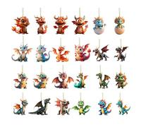 Calendario 'Avvento Dei Dinosauri - Ornamento Per Il Conto Alla Rovescia Di Natale In Acrilico | Set Di Ciondoli Da Appendere | Decorazione Per L'albero Di Natale Per Bambini, Ragazzi E Ra