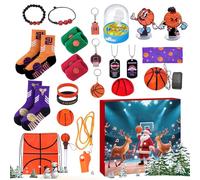 Calendario 'Avvento del basket - Regali per il conto alla rovescia per le vacanze, sorprese per gli sport giovanili | Set a da collezione a tema basket festivo, confezione regalo di acces