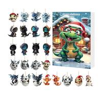 Calendario 'Avvento Del Drago Natalizio - 24 Decorazioni 2D Cuccioli Di Drago In Acrilico Per Avvento | Calendario Countdown 2025 Per Albero Natale Finestra Parete Specchietto Auto