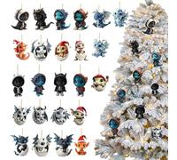 Calendario 'Avvento del drago - Set di ciondoli per cuccioli di drago, ornamento di dinosauro in acrilico | Calendario per il conto alla rovescia di 24 giorni. Collezione di ciondoli mini draghi