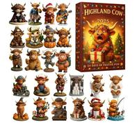 Calendario 'Avvento della delle Highland - Ornamenti per bambole della delle Highland per l'albero di Natale | Calendario 'Avvento di Natale 24 giorni | perr soggiorno, camera da l