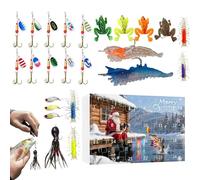 Calendario 'Avvento Di Di Natale | 24 Giorni Di Avvento Di Natale | Kit Di Esche Da ,per Papà Amico Adolescenti Uomini Pescatori Lago Fiume Perche Trota Acqua Dolce Acqua Salata