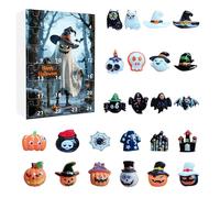 Calendario 'avvento Di Halloween 2025, 24 Pezzi Calendario 'avvento Streghe Ragnis, Con Statuine in Resina, Custodie per Telefoni E Portachiavi, Decorativo per Feste Casa, 26x18x3cm