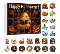 Calendario 'Avvento Di Halloween - 24 Decorazioni Fantasma Con Per Il Conto Alla Rovescia,Pendente Acrilico 2D per Casa Halloween Decorazione Interna Stregata
