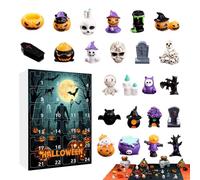 Calendario 'avvento Di Halloween - Fun Del Conto Alla Rovescia Con Fantasma In Miniatura | Figura Calderone Magico Streghe Ornamento Resina Spettrale Per Il Le Vacanze E Arredamento Infes